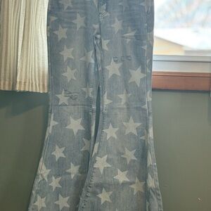 Easel Starry Flare Jeans - Light Blue